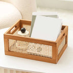 Rattan and Wood Storage Box