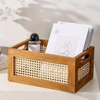 Rattan and Wood Storage Box