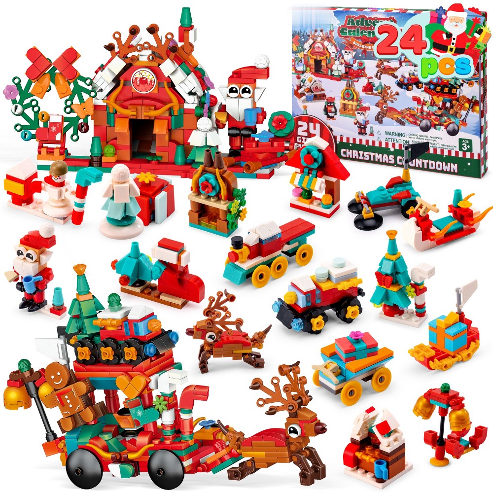 Christmas Building-Brick Advent Calendar Display Set