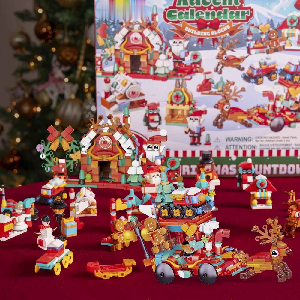 Christmas Building-Brick Advent Calendar Display Set