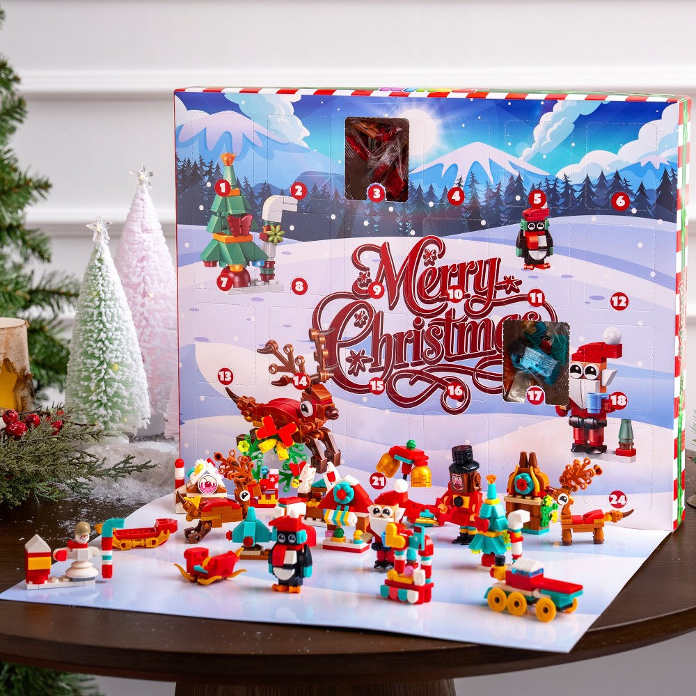 Christmas Building-Brick Advent Calendar Display Set