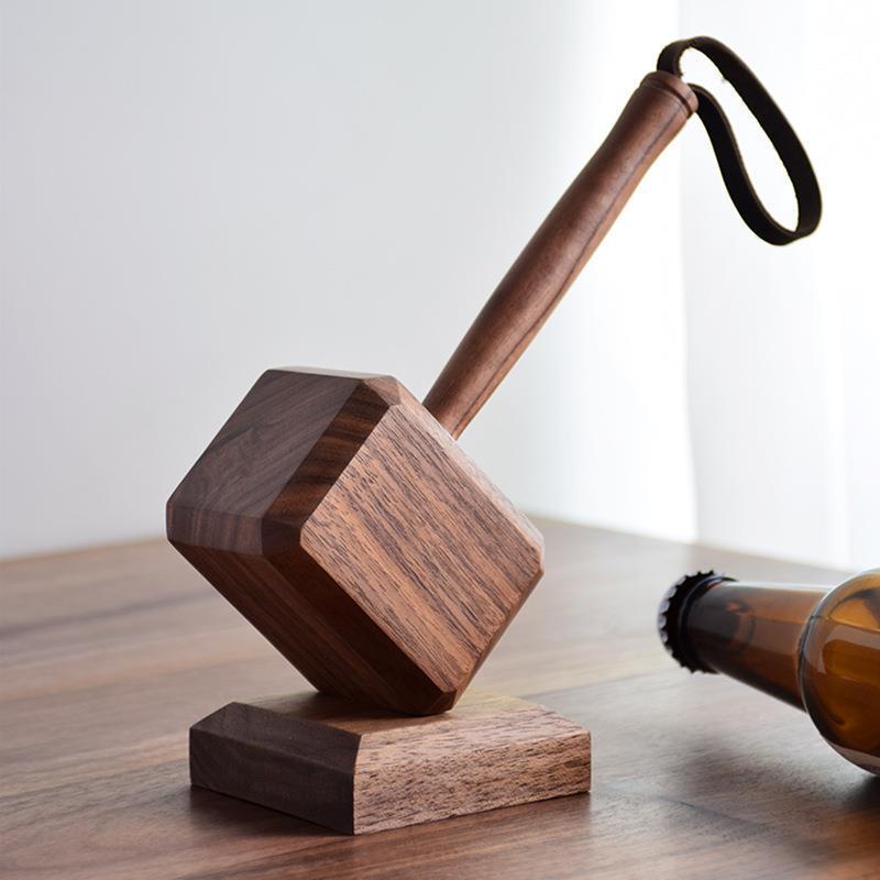 Rustic Wooden Hammer Bottle Opener