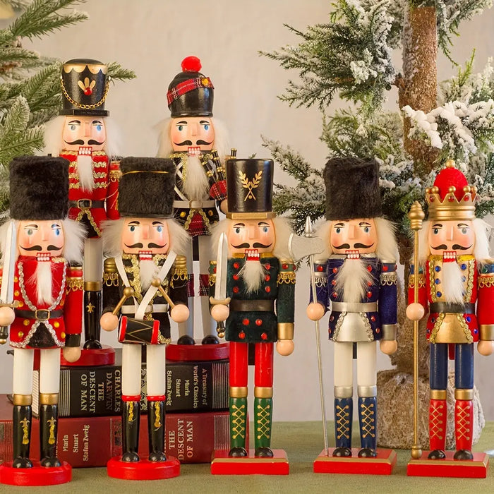 Wooden Christmas Nutcracker Soldier Figurine, 5 Colour Options - product view 5