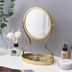 Metal Vanity Mirror with Jewellery Storage