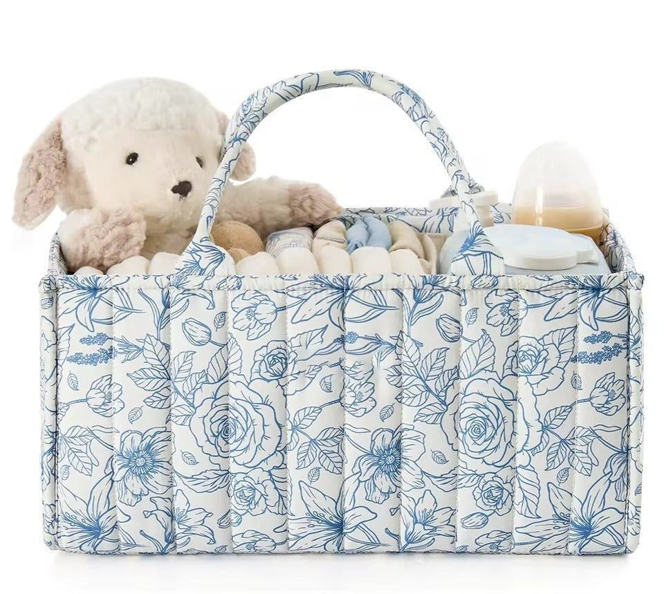 Cotton Nappy Caddy with Removable Divider, 38 x 25 x 18 cm