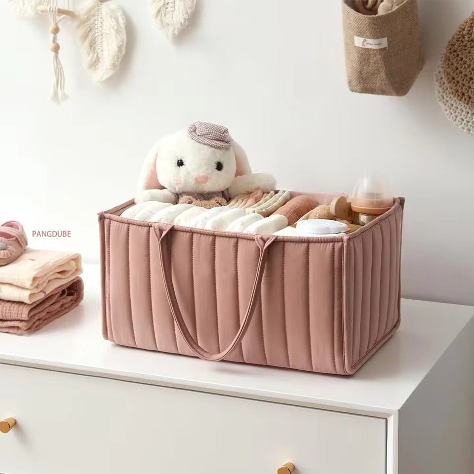 Cotton Nappy Caddy with Removable Divider, 38 x 25 x 18 cm