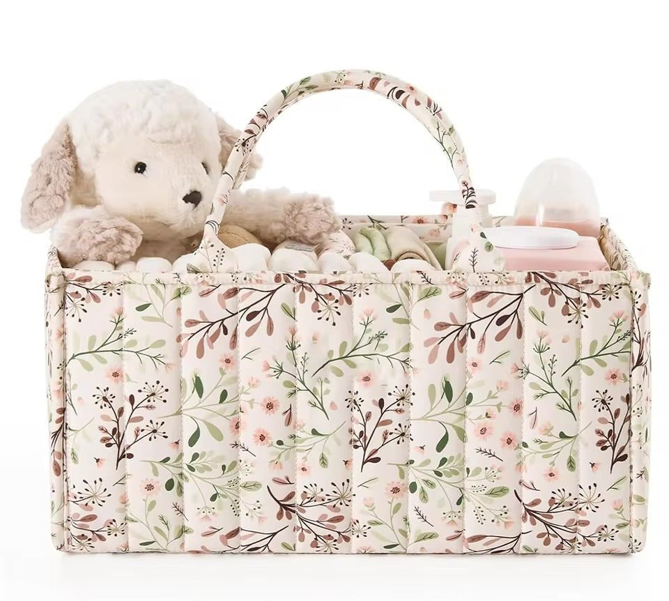 Cotton Nappy Caddy with Removable Divider, 38 x 25 x 18 cm
