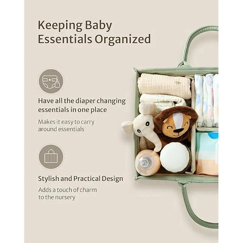 Cotton Nappy Caddy with Removable Divider, 38 x 25 x 18 cm