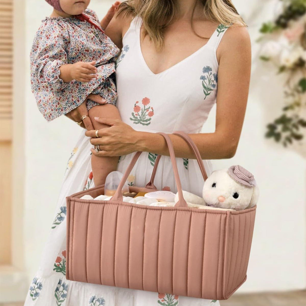 Cotton Nappy Caddy with Removable Divider, 38 x 25 x 18 cm