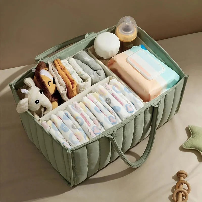 Cotton Nappy Caddy with Removable Divider, 38 x 25 x 18 cm