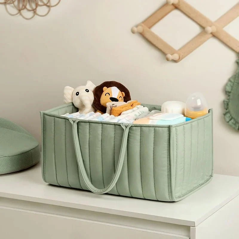 Cotton Nappy Caddy with Removable Divider, 38 x 25 x 18 cm