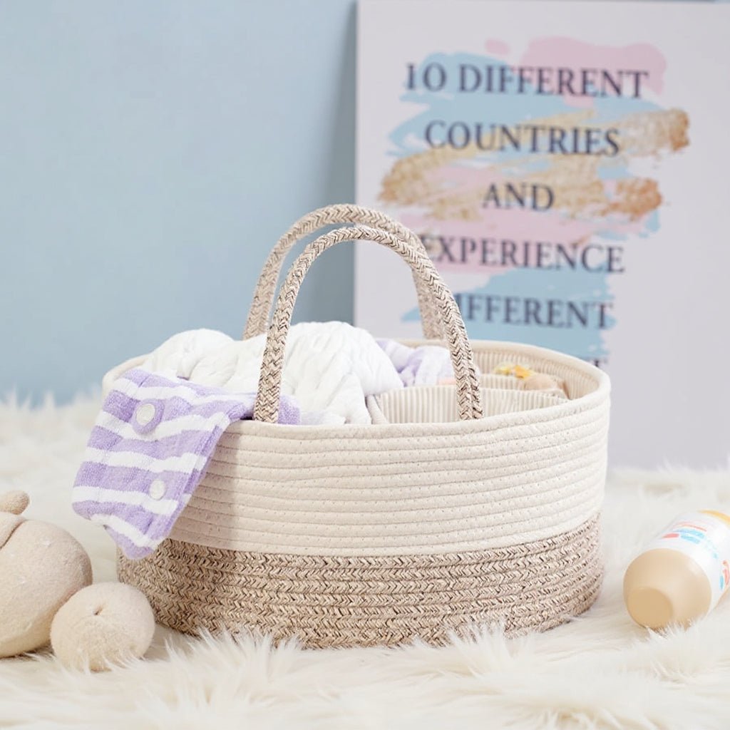 Cotton Storage Caddy with Divider, 38 x 25 x 17 cm