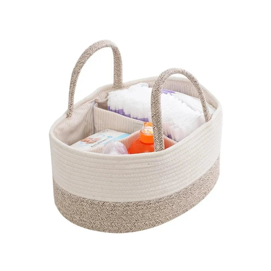Cotton Storage Caddy with Divider, 38 x 25 x 17 cm