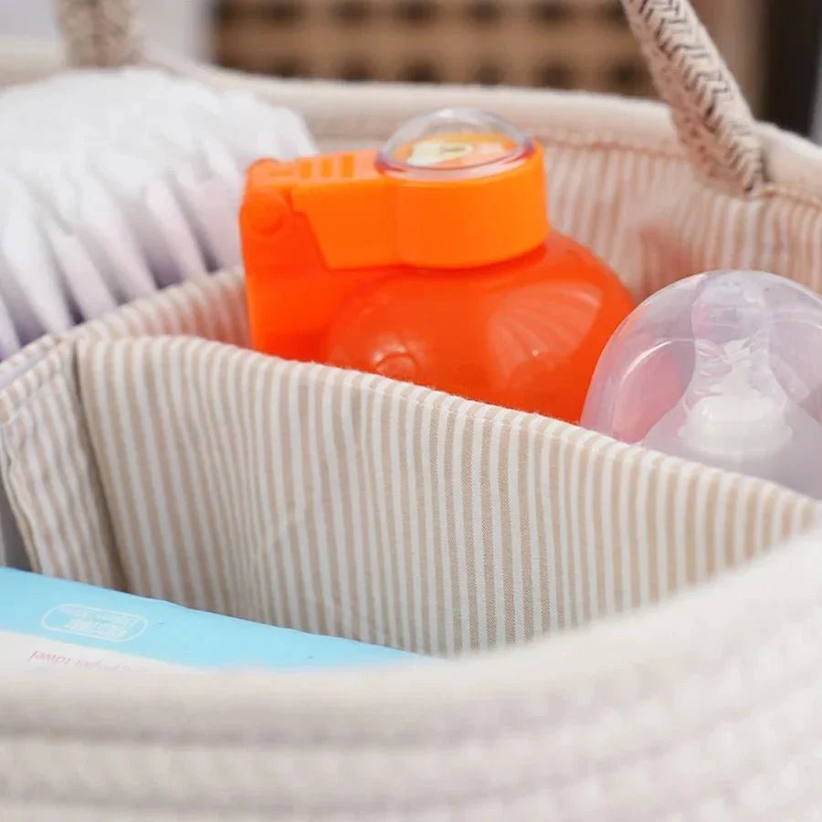 Cotton Storage Caddy with Divider, 38 x 25 x 17 cm