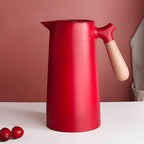 Insulated Stainless Steel Carafe with Wooden Handle, 1 L