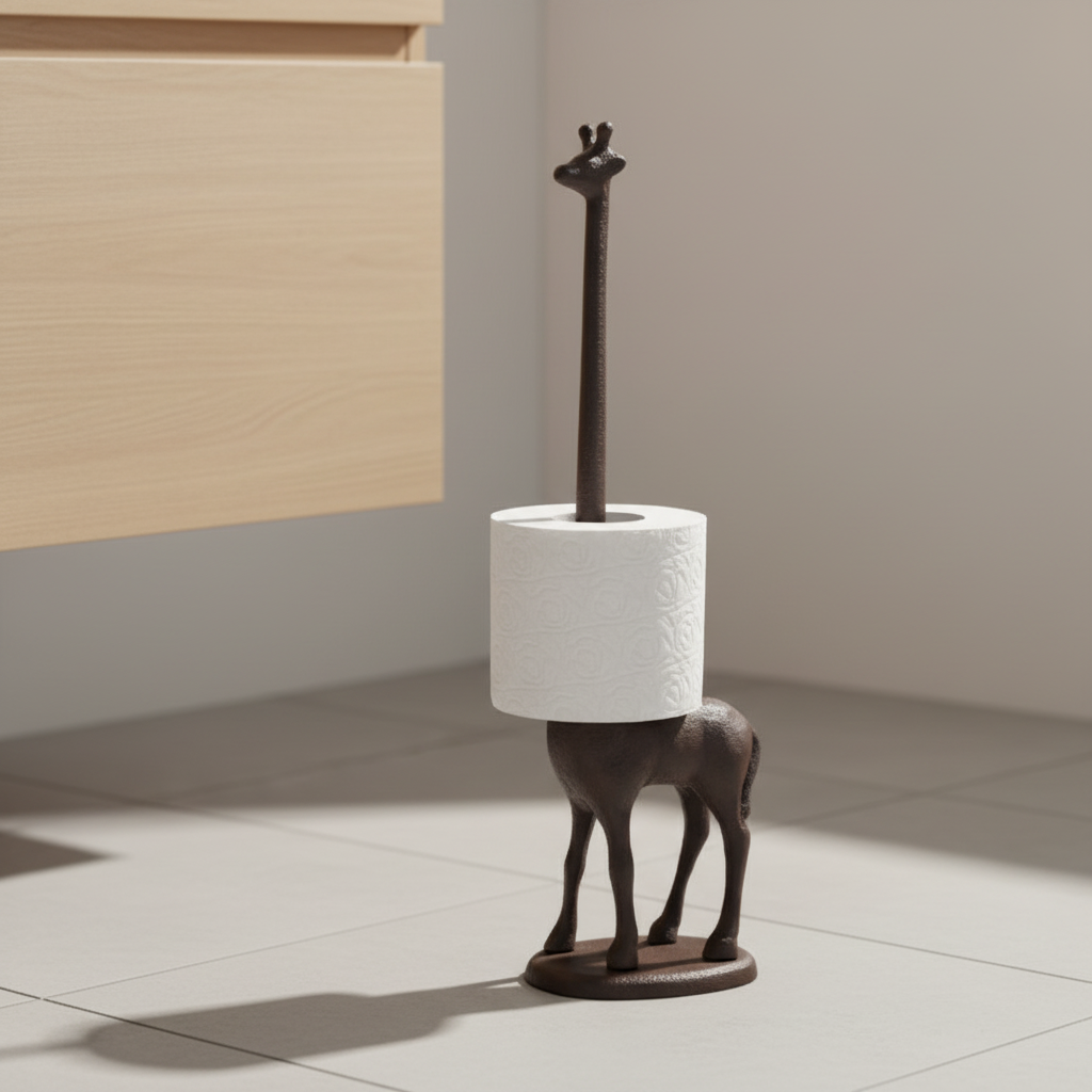 Cast Iron Giraffe Toilet Paper Holder, 45.72 cm Freestanding Stand - product view 1