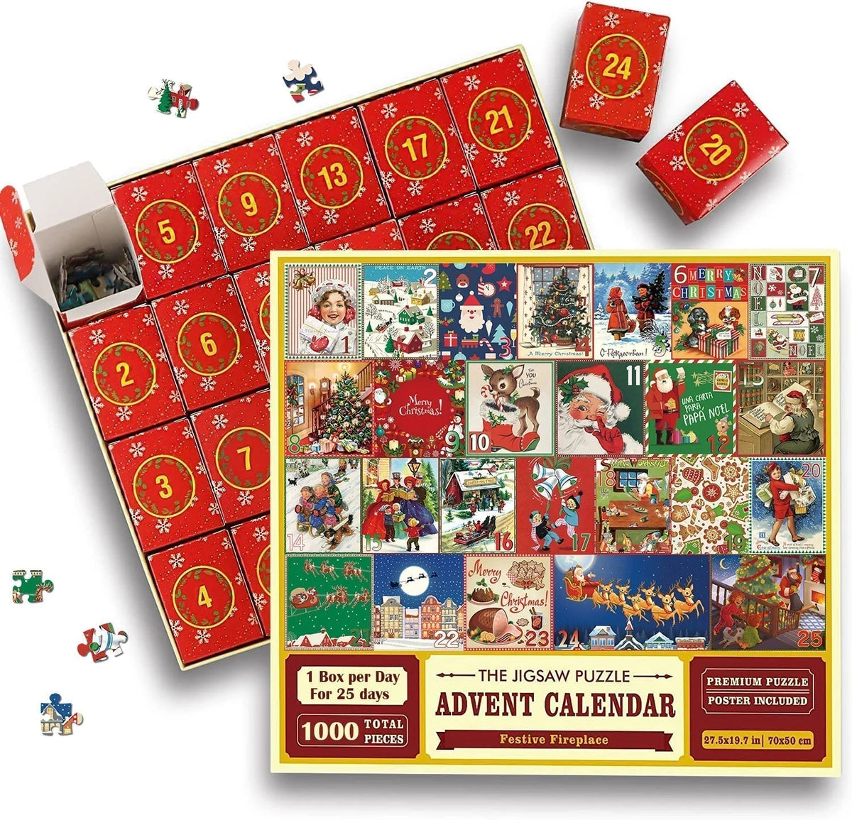Christmas Advent Jigsaw Puzzle, 1,000 Pieces