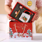 Ceramic Christmas Mug with Wooden Lid and Spoon, 400 ml