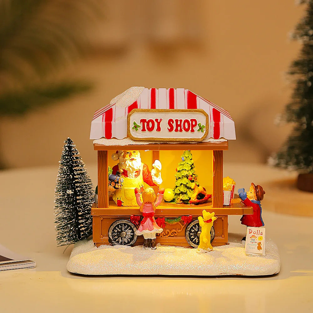 Battery-Powered Musical LED Christmas Toy Shop Scene