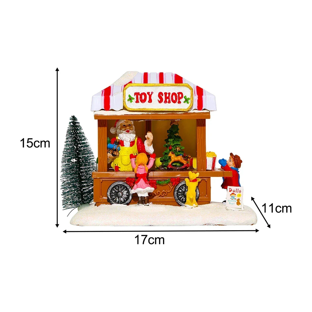 Battery-Powered Musical LED Christmas Toy Shop Scene