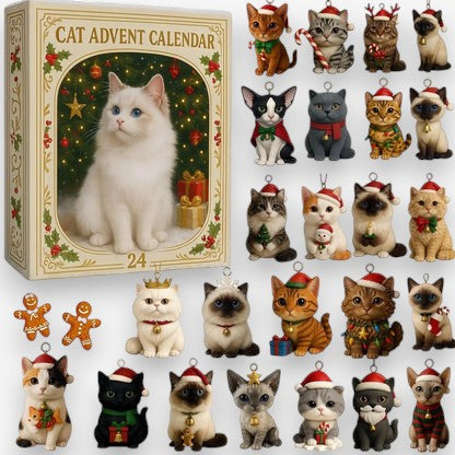 Cat-Themed Christmas Tree Advent Calendar