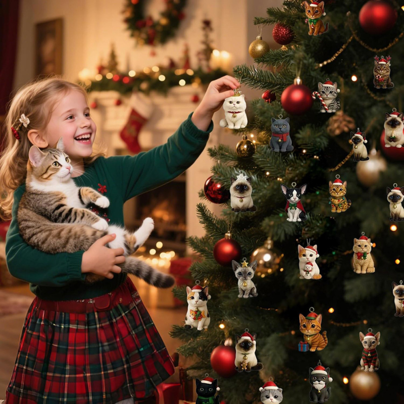 Cat-Themed Christmas Tree Advent Calendar