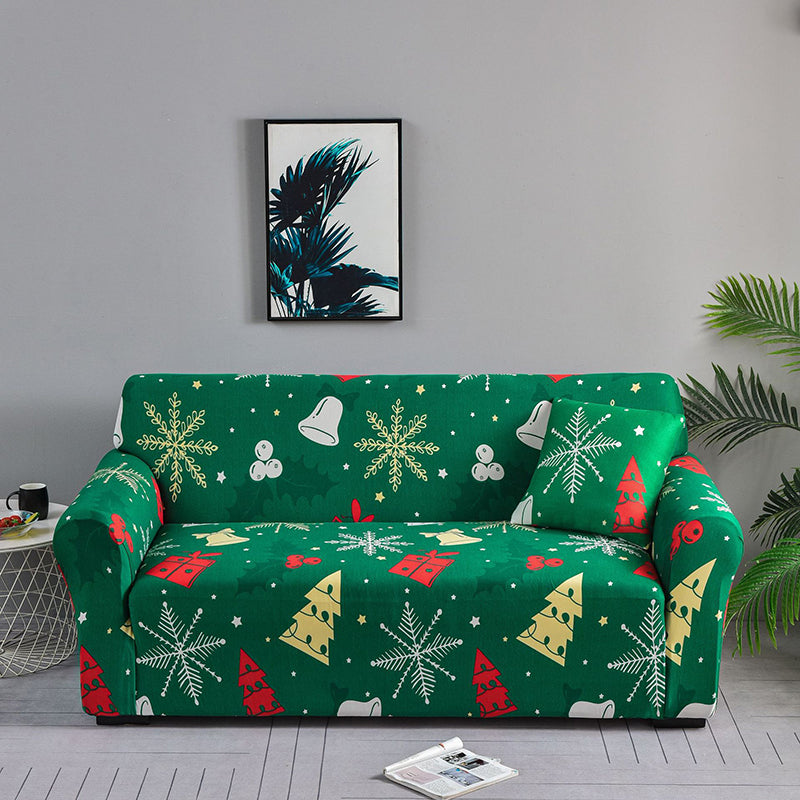 Stretch Christmas Sofa Cover with Festive Prints