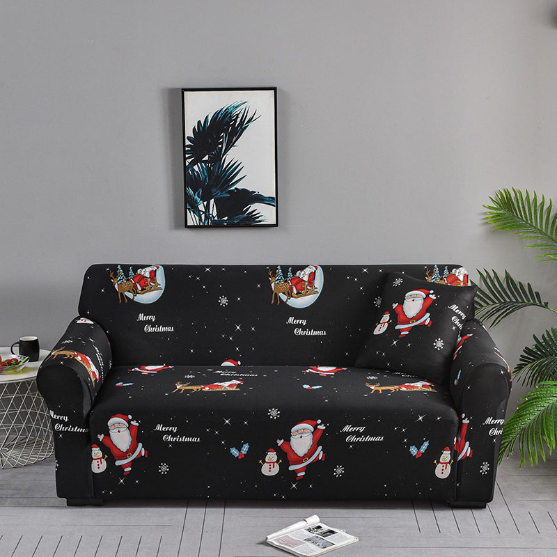 Stretch Christmas Sofa Cover with Festive Prints