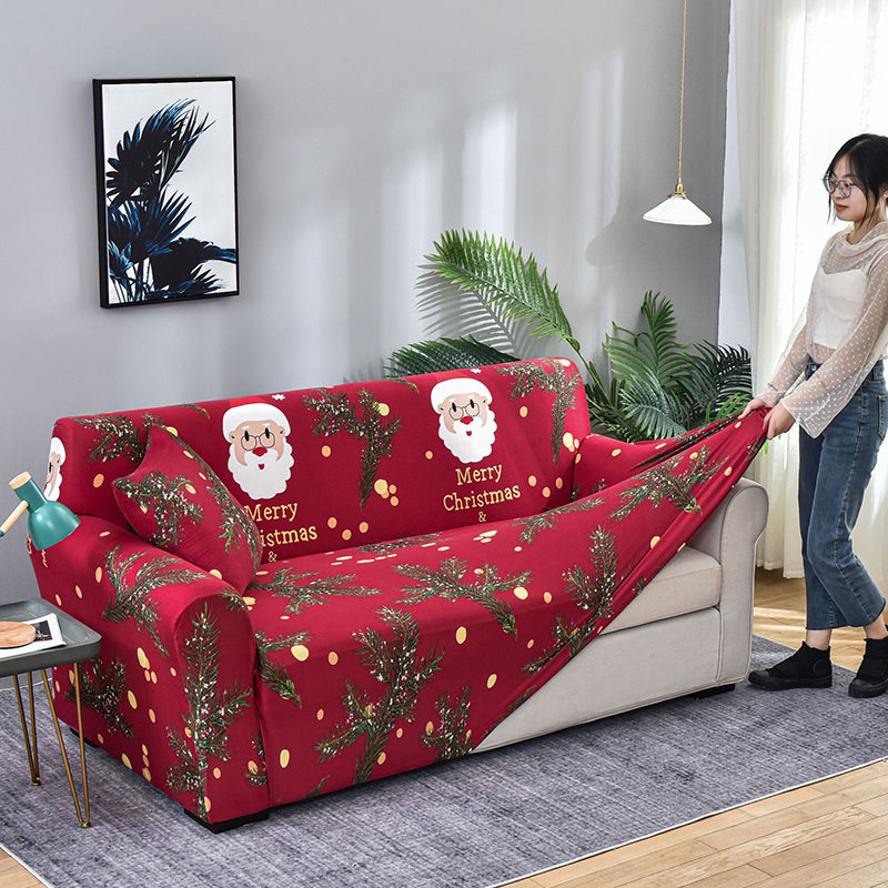 Stretch Christmas Sofa Cover with Festive Prints