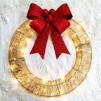 Gold or Green LED Christmas Wreath, 50 cm