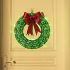 Gold or Green LED Christmas Wreath, 50 cm
