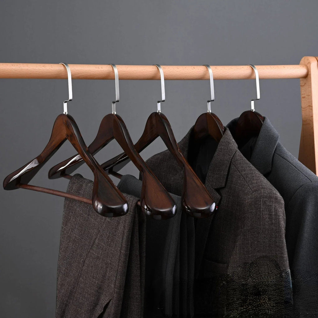 Curved Wooden Clothes Hangers, Set of 4