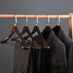 Curved Wooden Clothes Hangers, Set of 4