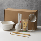 Ceramic and Bamboo Matcha Tea Set, 6 Pieces