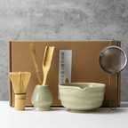 Ceramic and Bamboo Matcha Tea Set, 6 Pieces