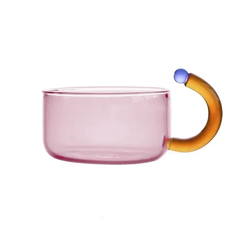 Contrasting Color Glass Teapot Set – Stylish & Heat Resistant Design