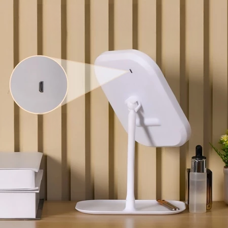 Rechargeable LED Vanity Mirror with Touch Dimmer, 3 Light Colours - product view 10