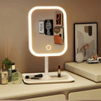Rechargeable LED Vanity Mirror with Touch Dimmer, 3 Light Colours - product view 3