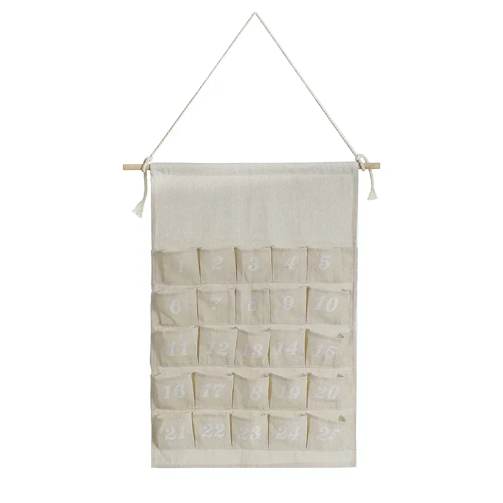 Reusable Cotton Advent Calendar with 24 Pockets