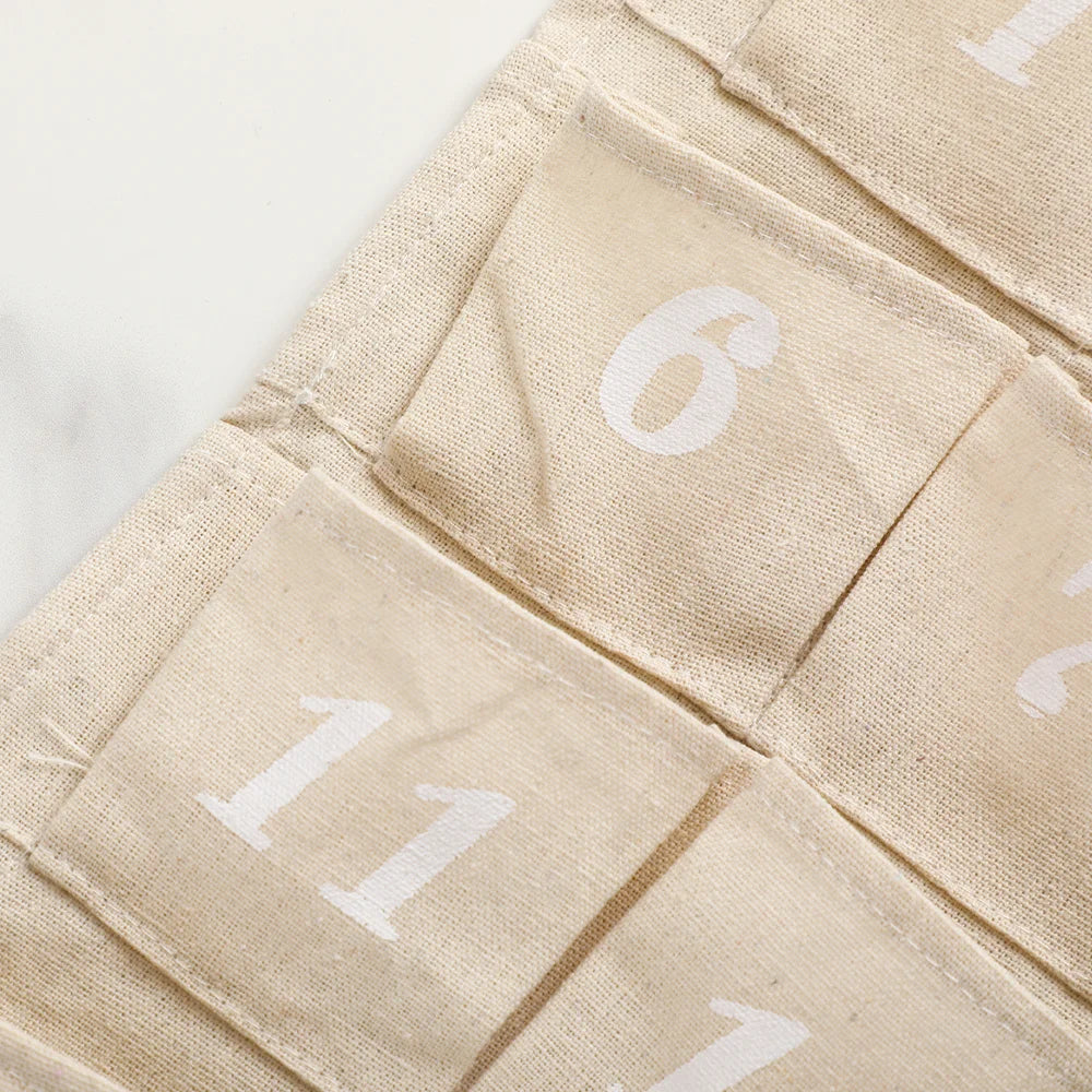 Reusable Cotton Advent Calendar with 24 Pockets