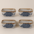 Japanese Pattern Porcelain Sauce Dishes, Set of 4