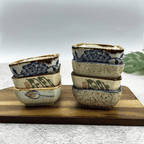 Japanese Pattern Porcelain Sauce Dishes, Set of 4