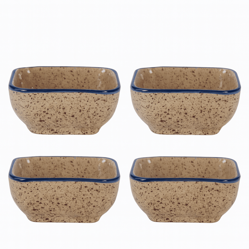 Japanese Pattern Porcelain Sauce Dishes, Set of 4