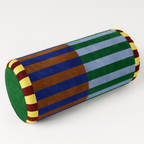 Geometric Jacquard Velvet Bolster Cushion, 20 x 45 cm