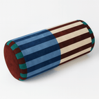 Geometric Jacquard Velvet Bolster Cushion, 20 x 45 cm