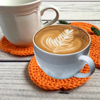 Crochet Pumpkin Coasters, Handmade Autumn Table Décor, Set of 4 - product view 8