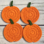 Crochet Pumpkin Coasters, Handmade Autumn Table Décor, Set of 4 - product view 9