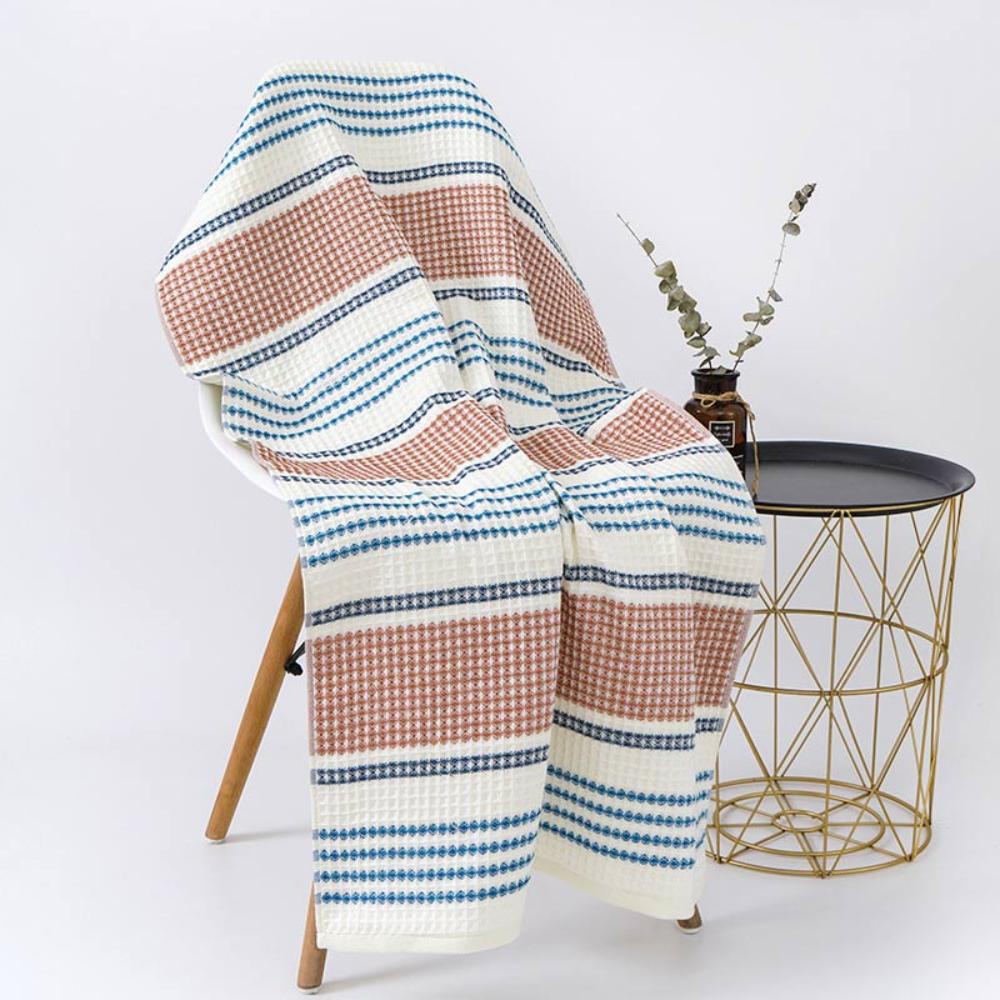 Colour Block Striped Cotton Bath Towel – image 1