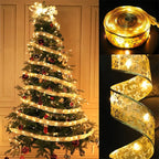 Battery-Powered Christmas Ribbon Fairy Lights