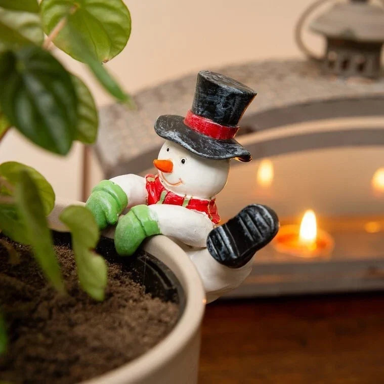Festive Snowman Plant Pot Decoration
